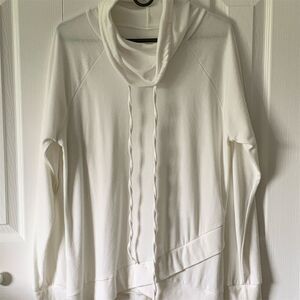 Women's Cowlneck pullover sweatshirt‎ White Size M Casual Athleisure